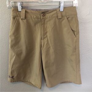 Under Armour Boys Tan Golf School Uniform Shorts Medium